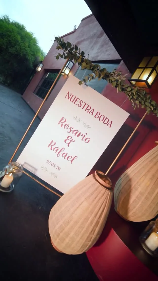 Cartel de bienvenida de una boda